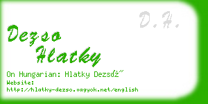 dezso hlatky business card